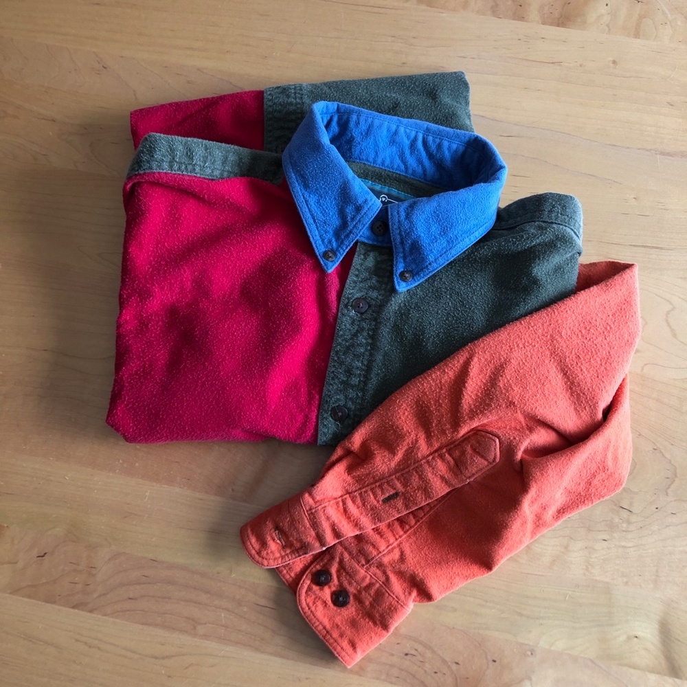 Woolwich Color Block Cotton Flannel Button-down